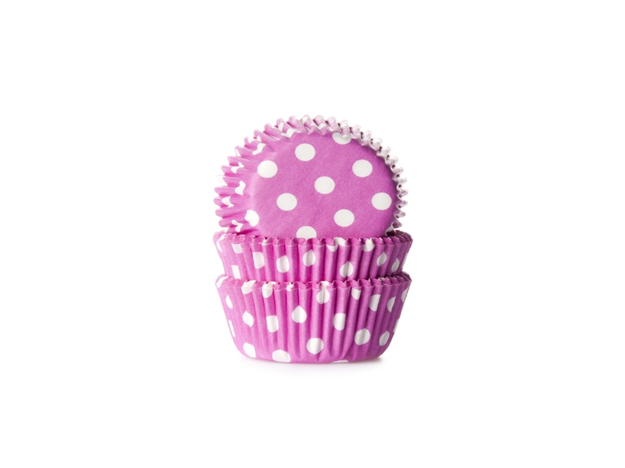 Mini-Muffinförmchen Pink Weiße Punkte